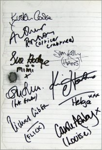 Autograph page of 'The War Diaries of Rene Artois'